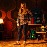 General image of Dirt Pants Slim Womens in "Black" [Model is 5'10", wearing size medium]