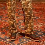 Detail image of a man wearing "Duck Camo" Utility Pants [Model is 5'11", wearing size 32]