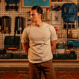 General shot of Topo Designs Dirt Pocket Tee Short Sleeve [Model is 5'11", wearing size medium]