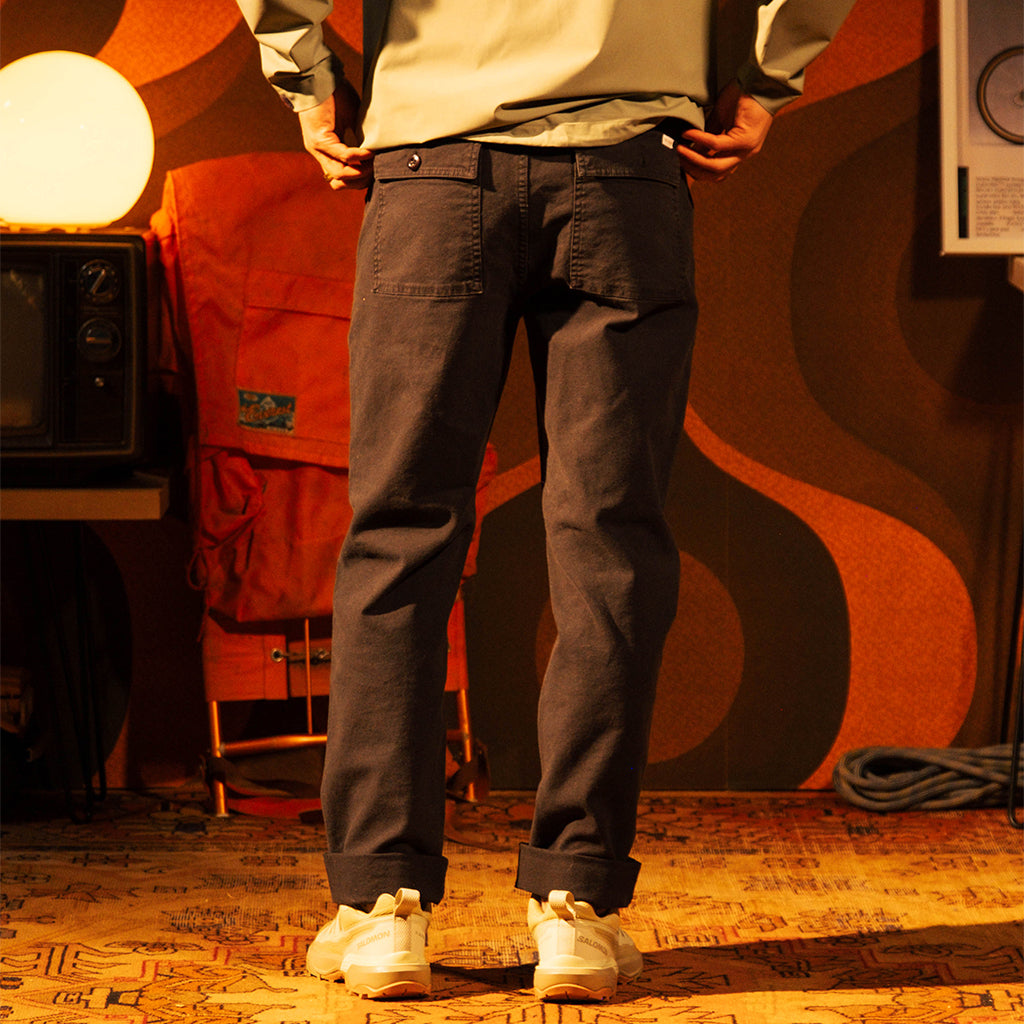 General image of Field Pants Mens in "Black" [Model is 5'11", wearing size 32]