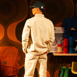 General model shot of Topo Designs Utility Pants Undyed - Men's in "Undyed" [Model is 5'10', wearing size 32]