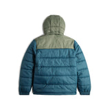 Back View of Topo Designs Retro Ridge Puffer Jacket - Men's  in "Pond Blue / Beetle"