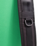 General detail image of  strap hooks on the straps on the back of the Topo Designs Klettersack Classic vintage-inspired rucksack backpack in "Alpine Meadow".