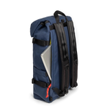 General quarter view of laptop sleeve on the Topo Designs Klettersack Classic vintage-inspired rucksack backpack in "Midnight".