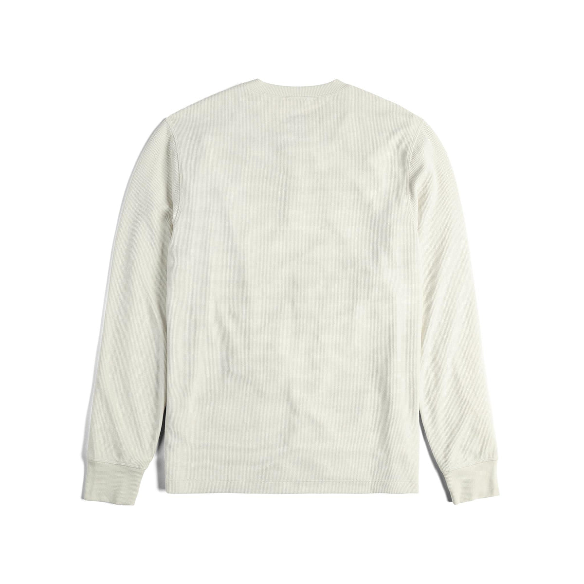 Back View of Topo Designs Global Waffle Henley - Men's in "Bone White"