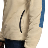 General Detail shot of Topo Designs Vista 1/4 Zip Lightweight Fleece - Men's in "Oatmeal / Pond Blue"