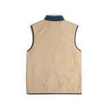 Back View of Topo Designs Vista Lightweight Fleece Vest - Men's in "Oatmeal / Pond Blue"