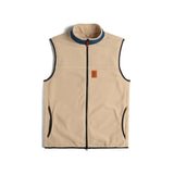 Front View of Topo Designs Vista Lightweight Fleece Vest - Men's in "Oatmeal / Pond Blue"