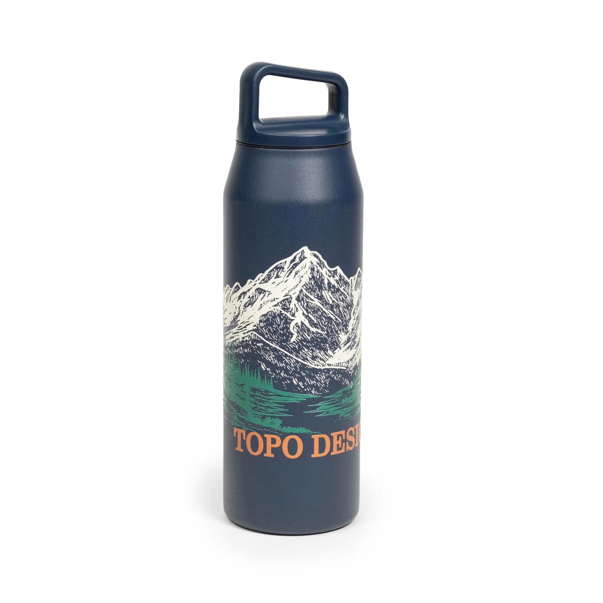 Topo Designs x MiiR Wide Mouth Water Bottle - 32 oz in "Tidal Blue"