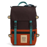 Front View of Topo Designs Rover Pack Mini in "Clay / Chocolate"
