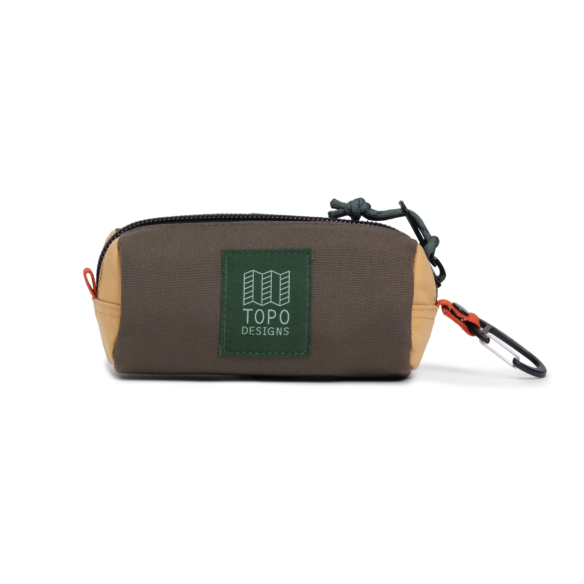Front View of Topo Designs Burrito Bag in "Woodland / Goldenrod"