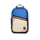 Front View of Topo Designs Commuter Backpack in "Classic Blue / Bone White"