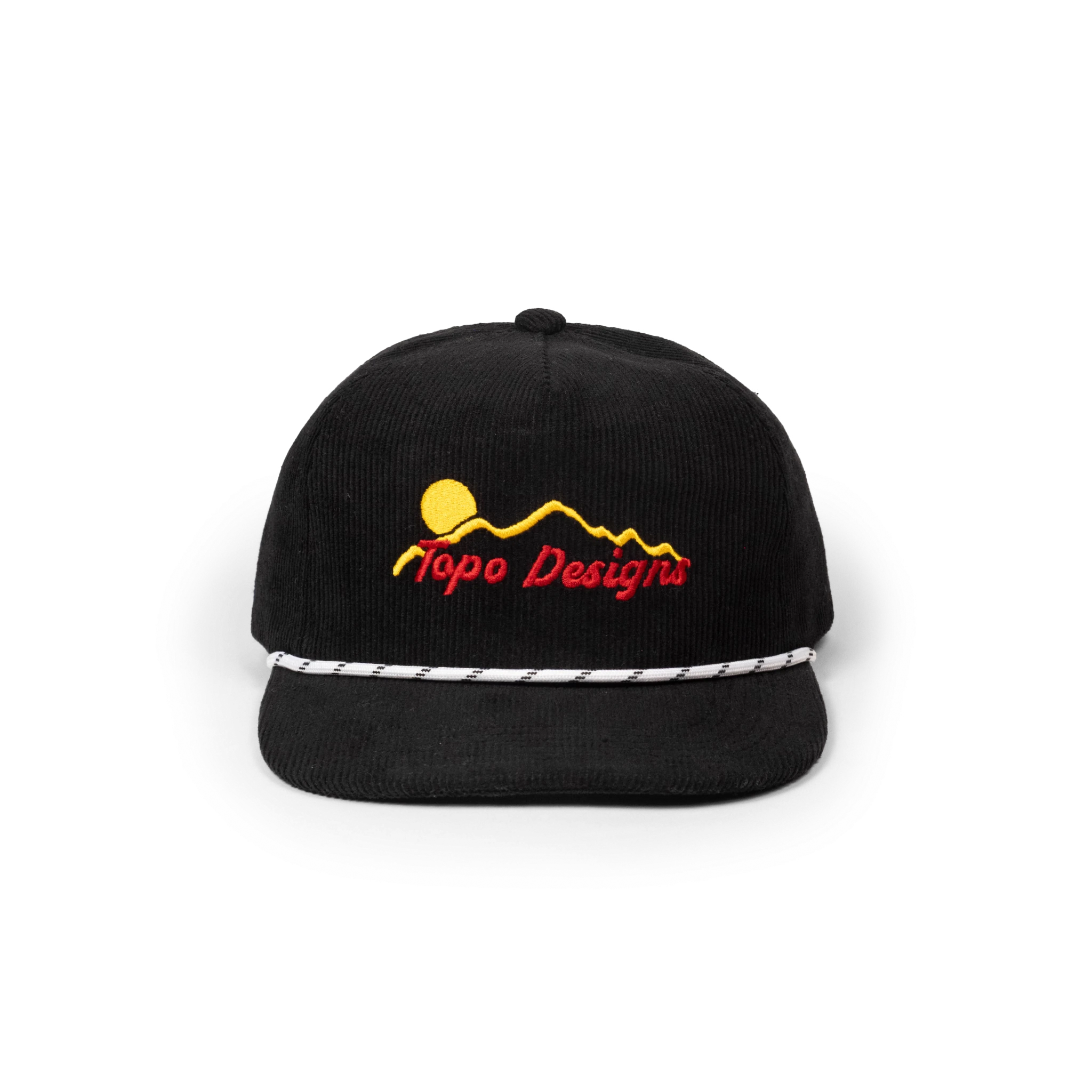 Topo Designs Corduroy Trucker Hat - Mountain Edge in "Black"