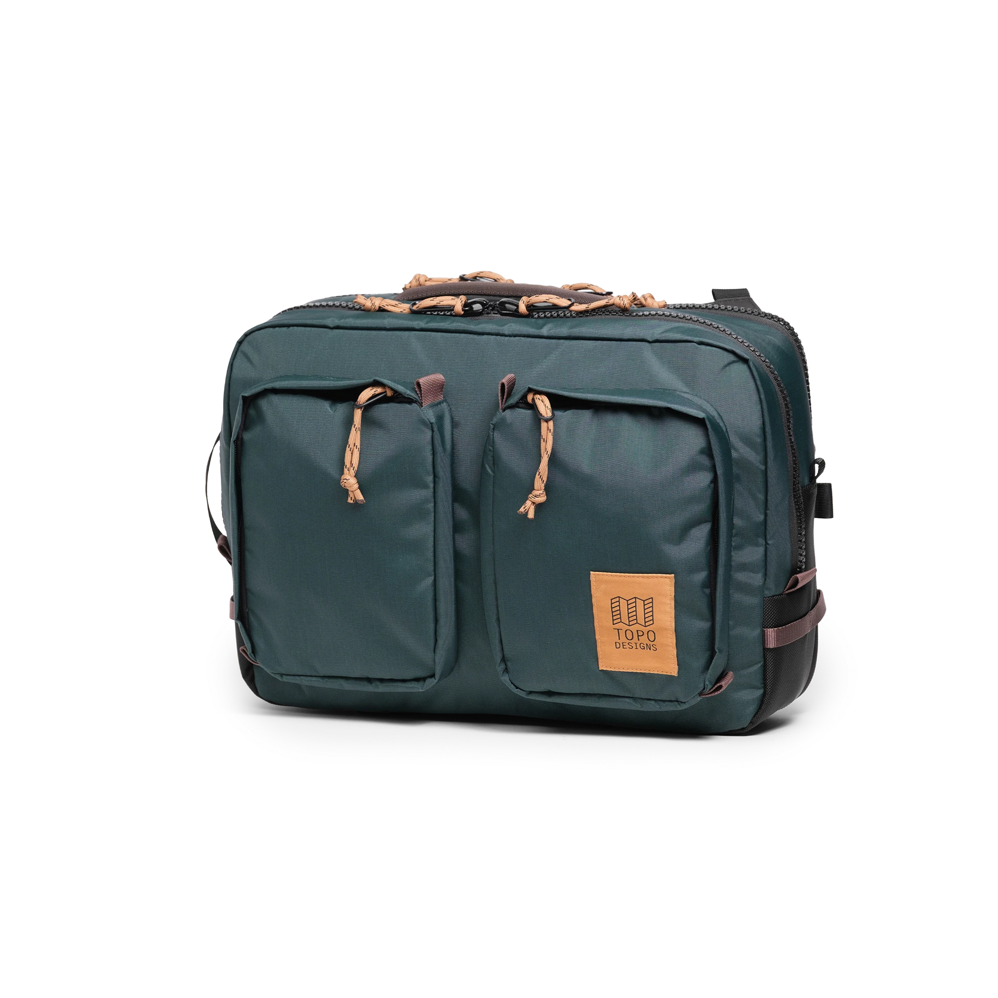 Front View of Topo Designs Global Briefcase in "Woodland / Forest"