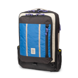 Topo Designs Global Travel Bag 30L Durable Carry On Convertible Laptop Travel Backpack in "Classic Blue / Bone White".