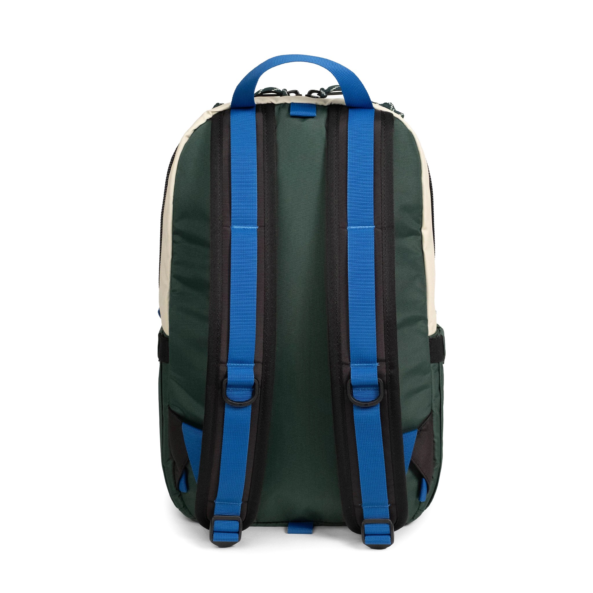 Front view of Topo Designs Light Pack in "Forest / Bone White"