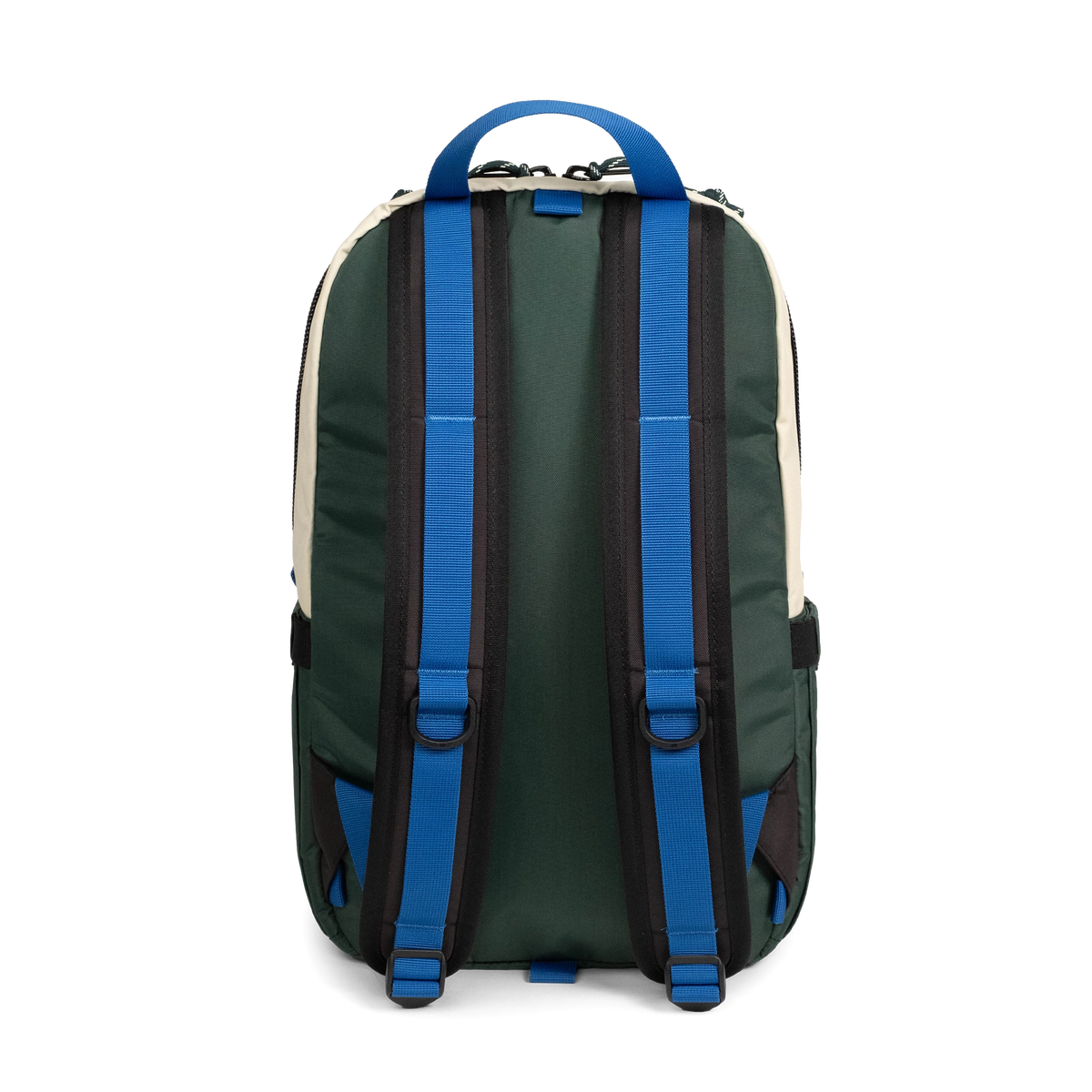 Front view of Topo Designs Light Pack in "Forest / Bone White"