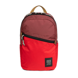 Front view of Topo Designs Light Pack in "Maroon / Salsa"