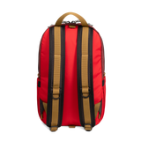 Back view of Topo Designs Light Pack in "Maroon / Salsa"