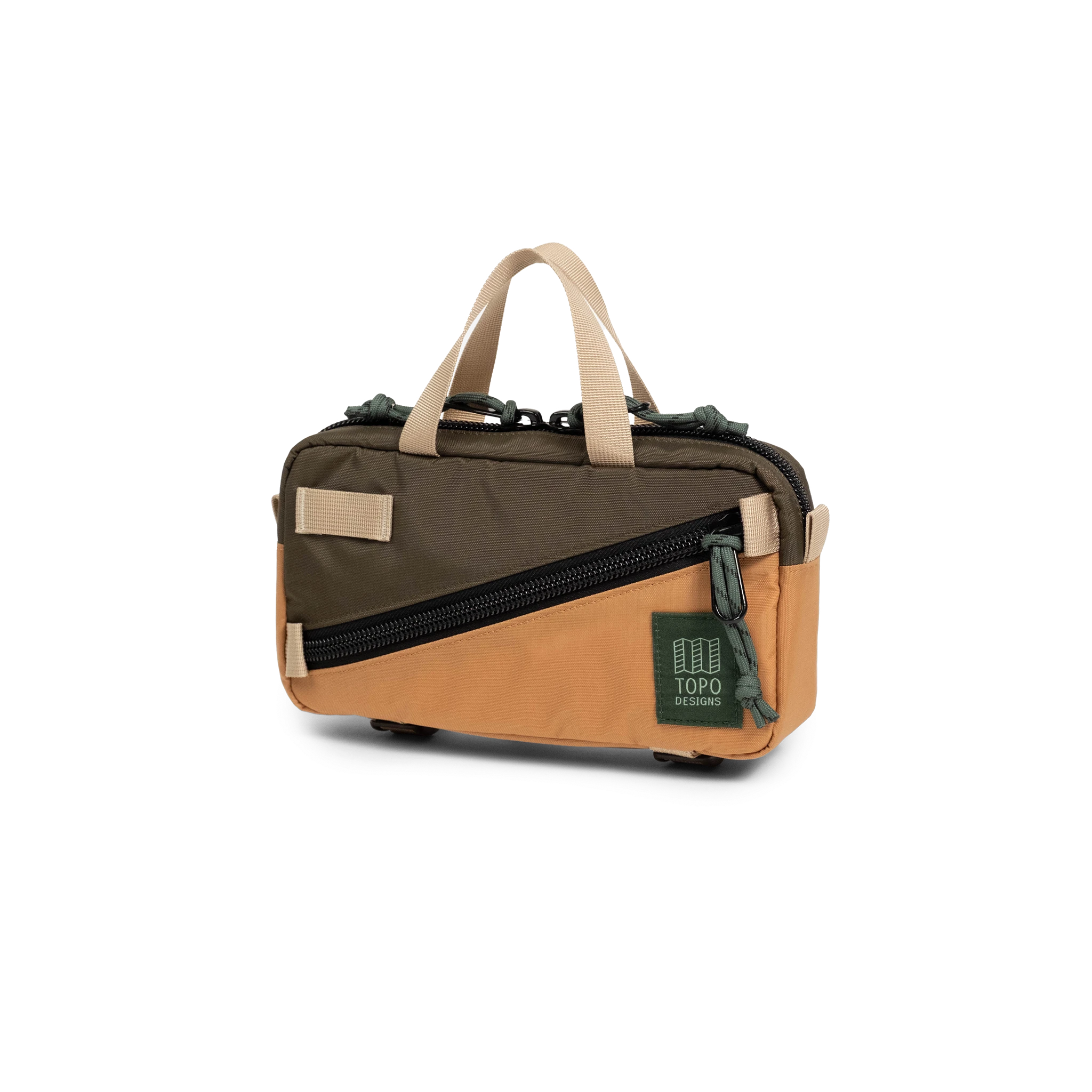 Front view of Topo Designs Mini Quick Pack in "Woodland / Brown Oak"