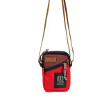 Front View of Topo Designs Mini Shoulder Bag in "Maroon / Salsa"