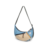 Front View of Topo Designs Moonlight Crossbody Bag in "River Blue / Cobblestone"