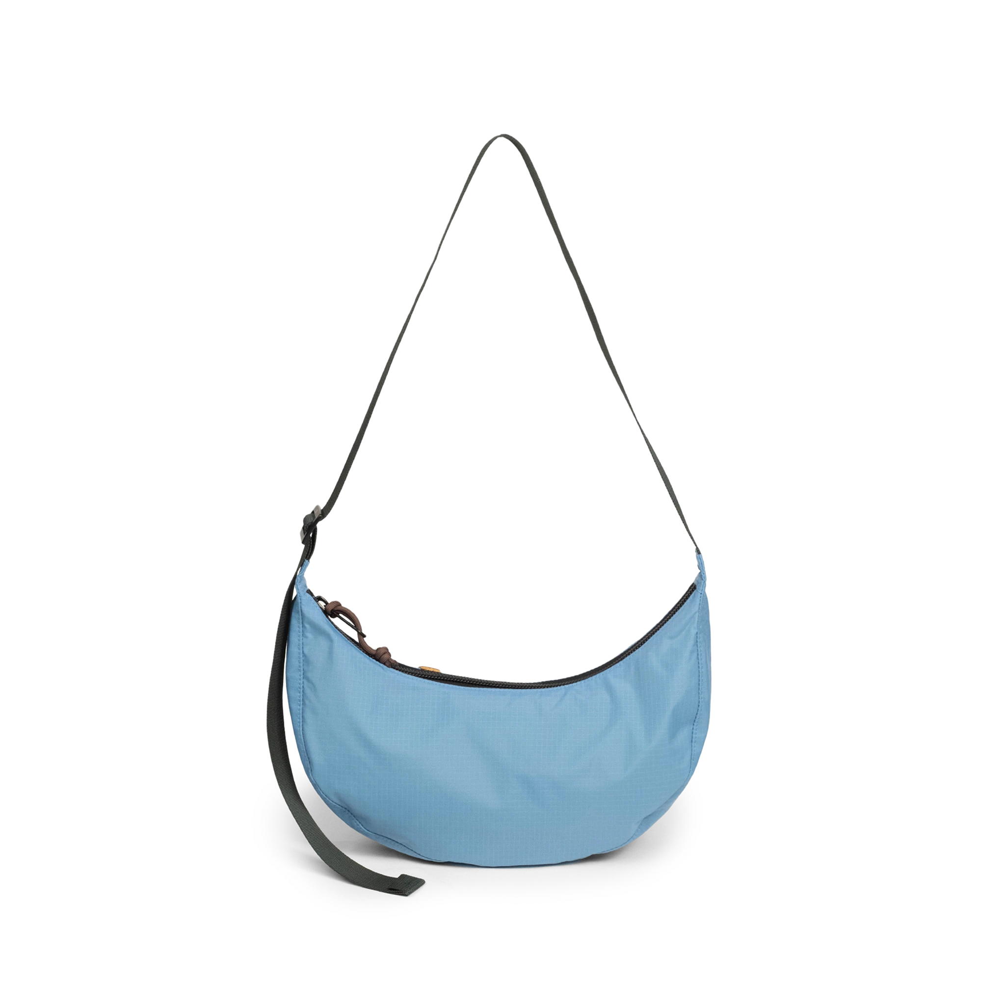 Back View of Topo Designs Moonlight Crossbody Bag in "River Blue / Cobblestone"