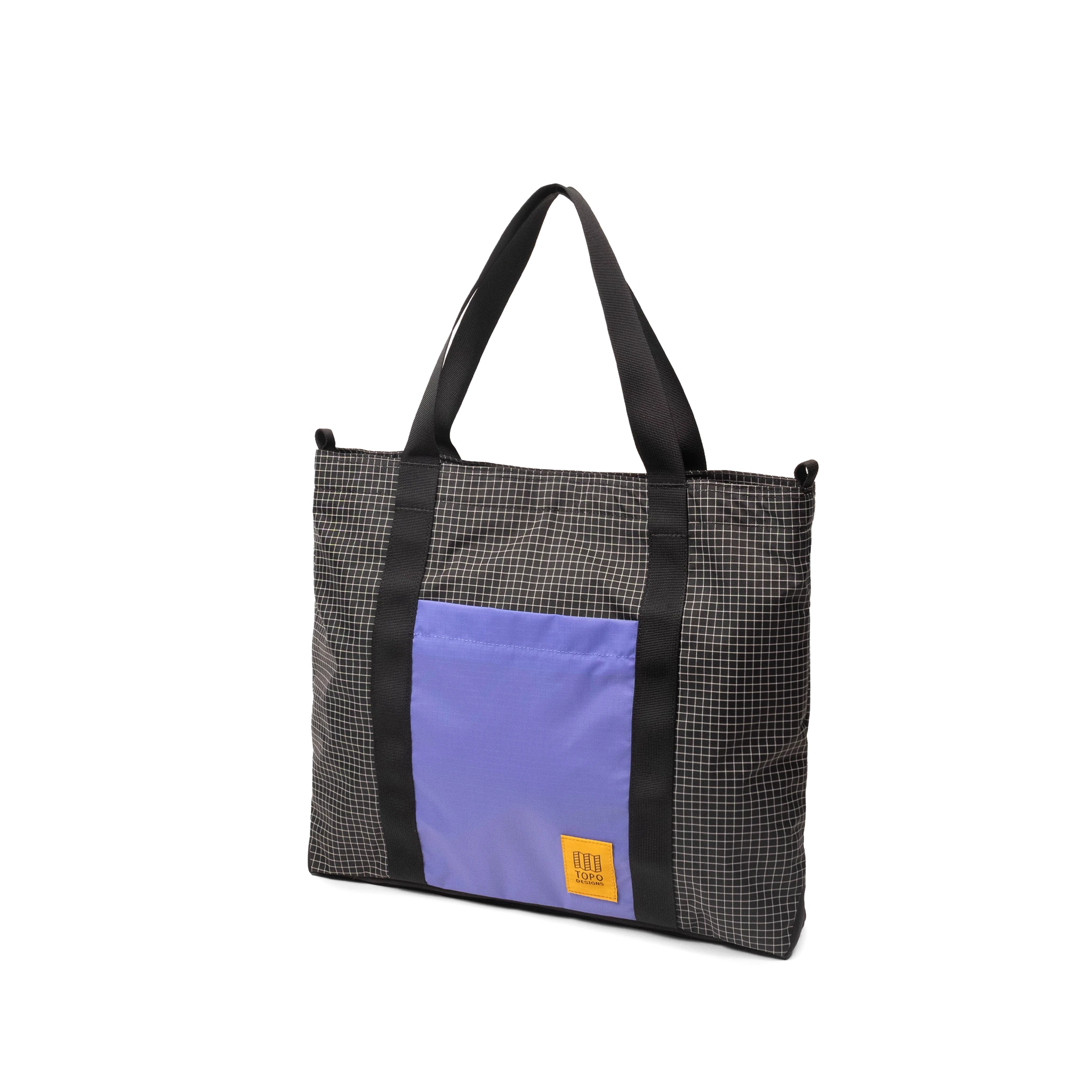 Front view of Topo Designs Mountain Essential Tote in "Grid / Very Peri"