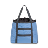 Back View of Topo Designs Mountain Utility Tote in "River Blue / Brown Oak"