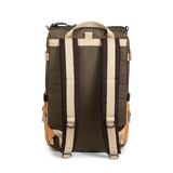 Back View of Topo Designs Rover Pack Classic in "Woodland / Brown Oak"