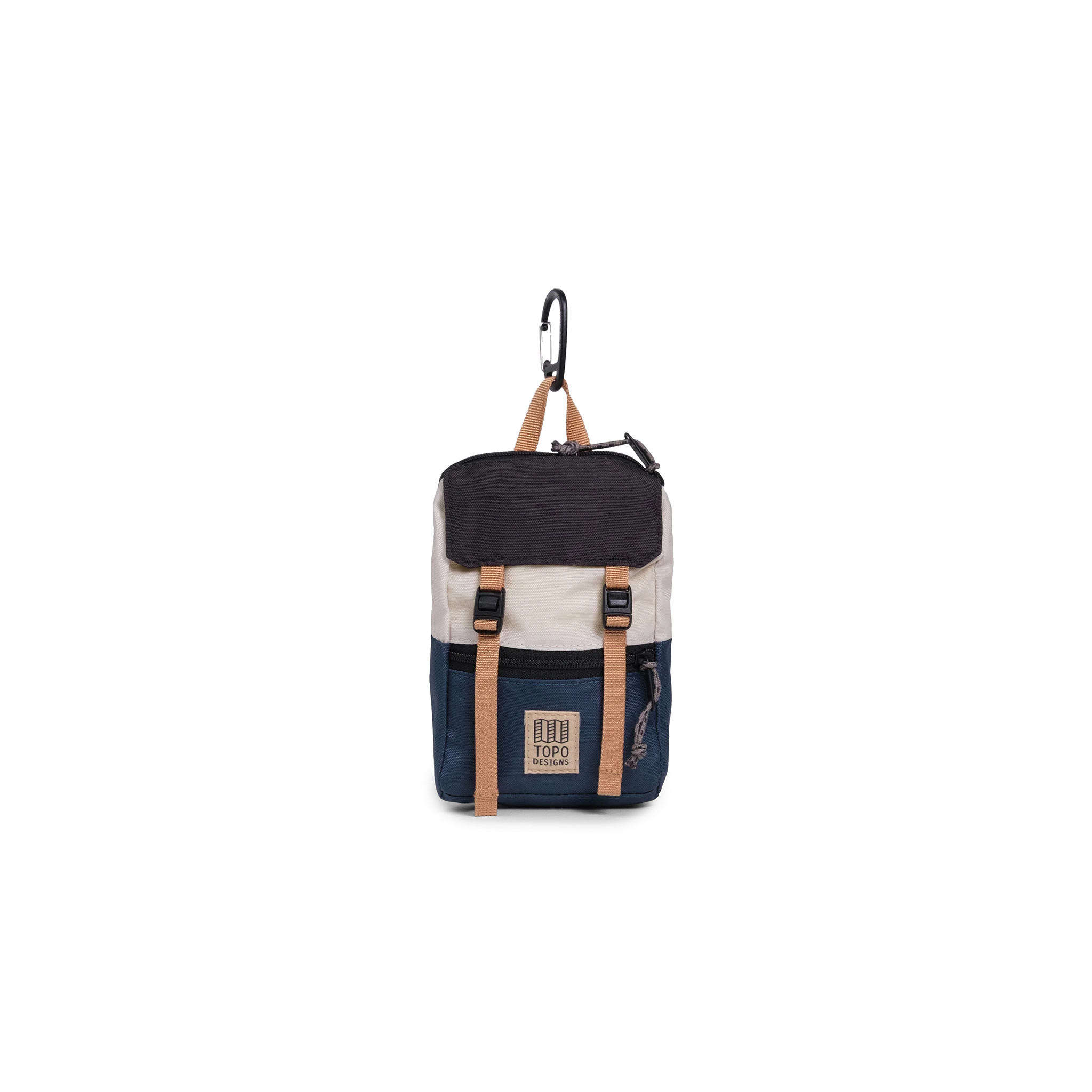 Front View of Topo Designs Rover Pack Micro in "Bone White / Pond Blue"