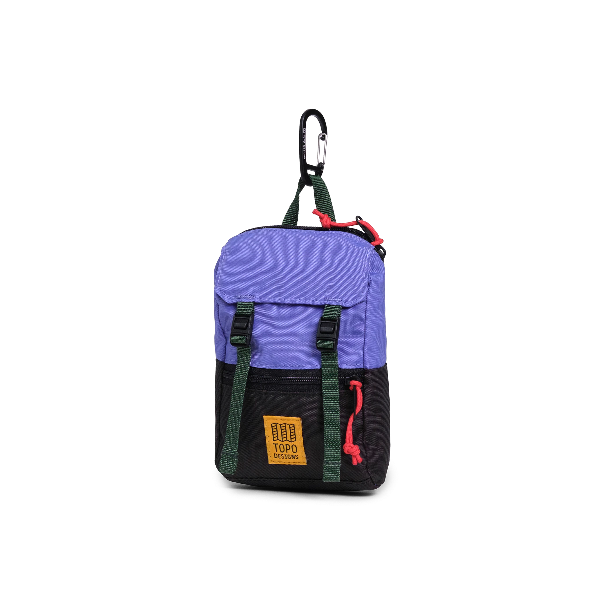 Front View of Topo Designs Rover Pack Micro in "Very Peri / Forest"