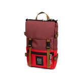 Front View of Topo Designs Rover Pack Mini in "Maroon / Salsa"