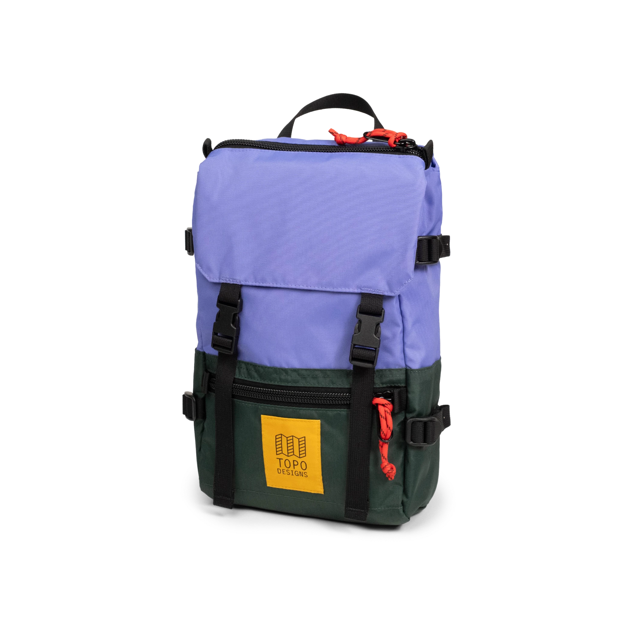 Front View of Topo Designs Rover Pack Mini in "Very Peri / Forest"