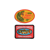 General shot of Topo Designs x CCH x Pine Printshop Patch 2-pack in "Multi"