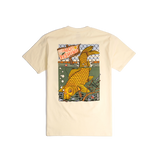 Back shot of Topo Designs x CCH x Pine Printshop Urban Angler Tee in "Butter"