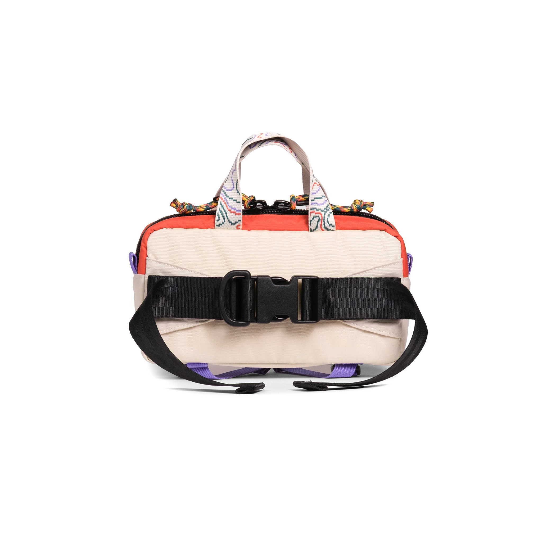 Back shot of Topo Designs x Denver Summit Mini Quick Pack in "Sandstone / Bone White"