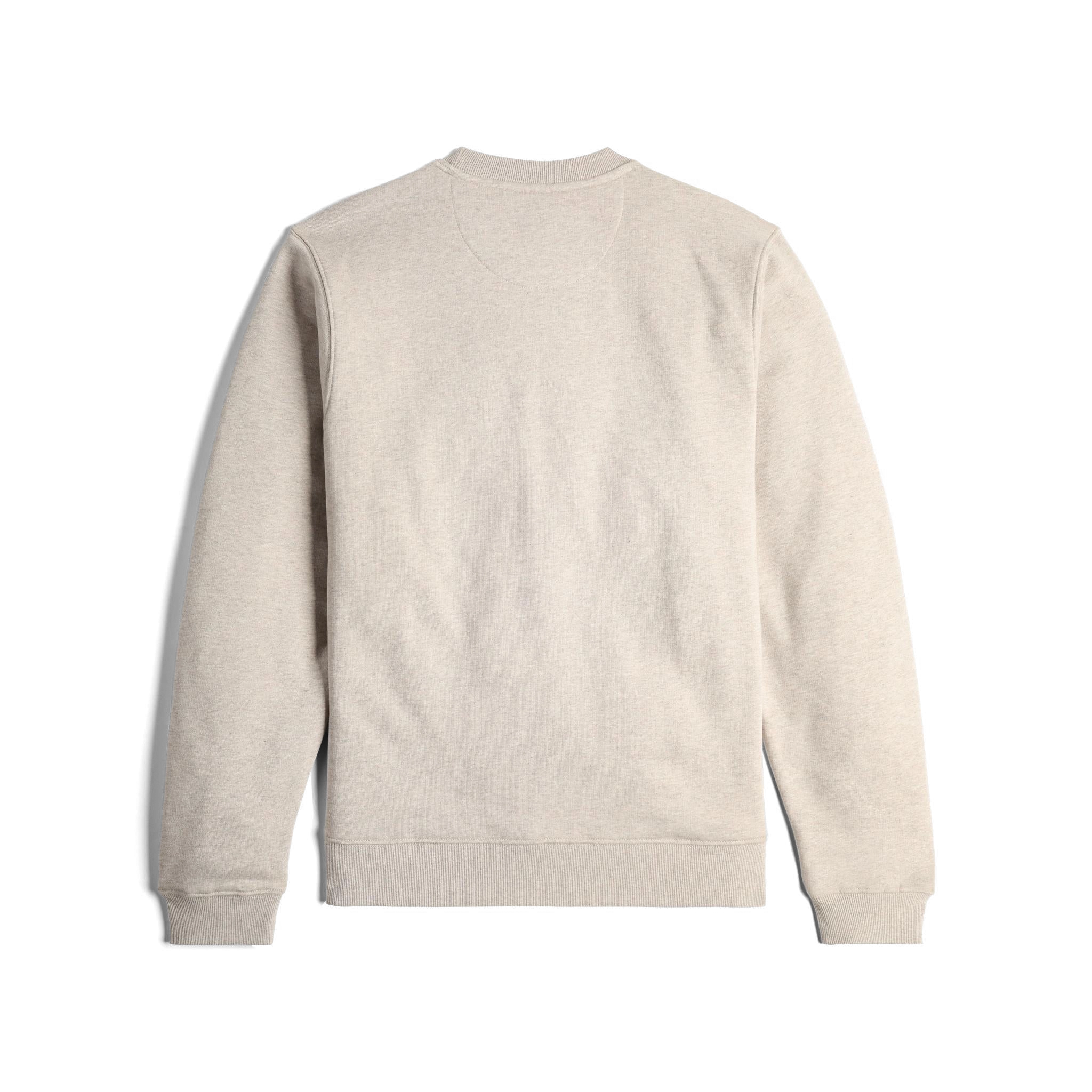 Back View of Topo Designs Label Sweatshirt - Unisex in "Oatmeal Heather"