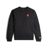 Front View of Topo Designs Label Sweatshirt - Unisex in "Black"