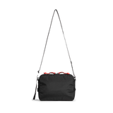 Back view of Topo Designs Block Bag in "Black / White Grid"