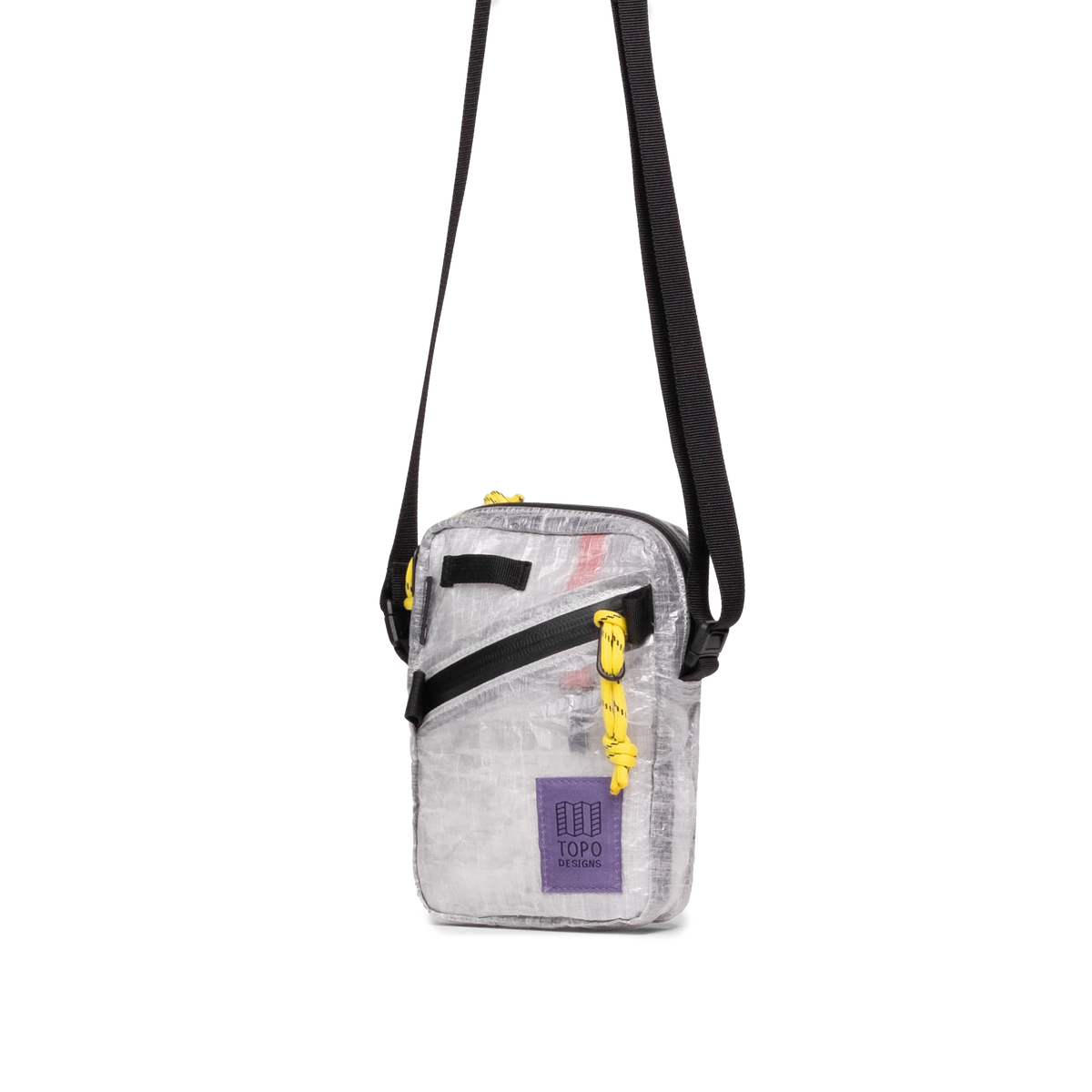 Front quarter angle image of Dyneema® Mini Shoulder Bag in "White"