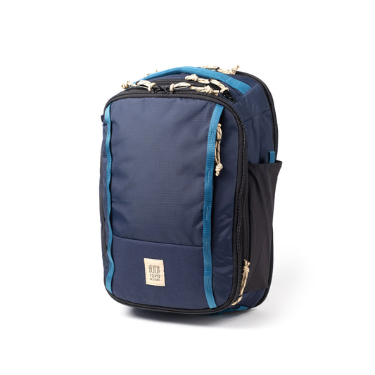 Front View of Topo Designs Global Travel Backpack  in "Navy / Sahara"