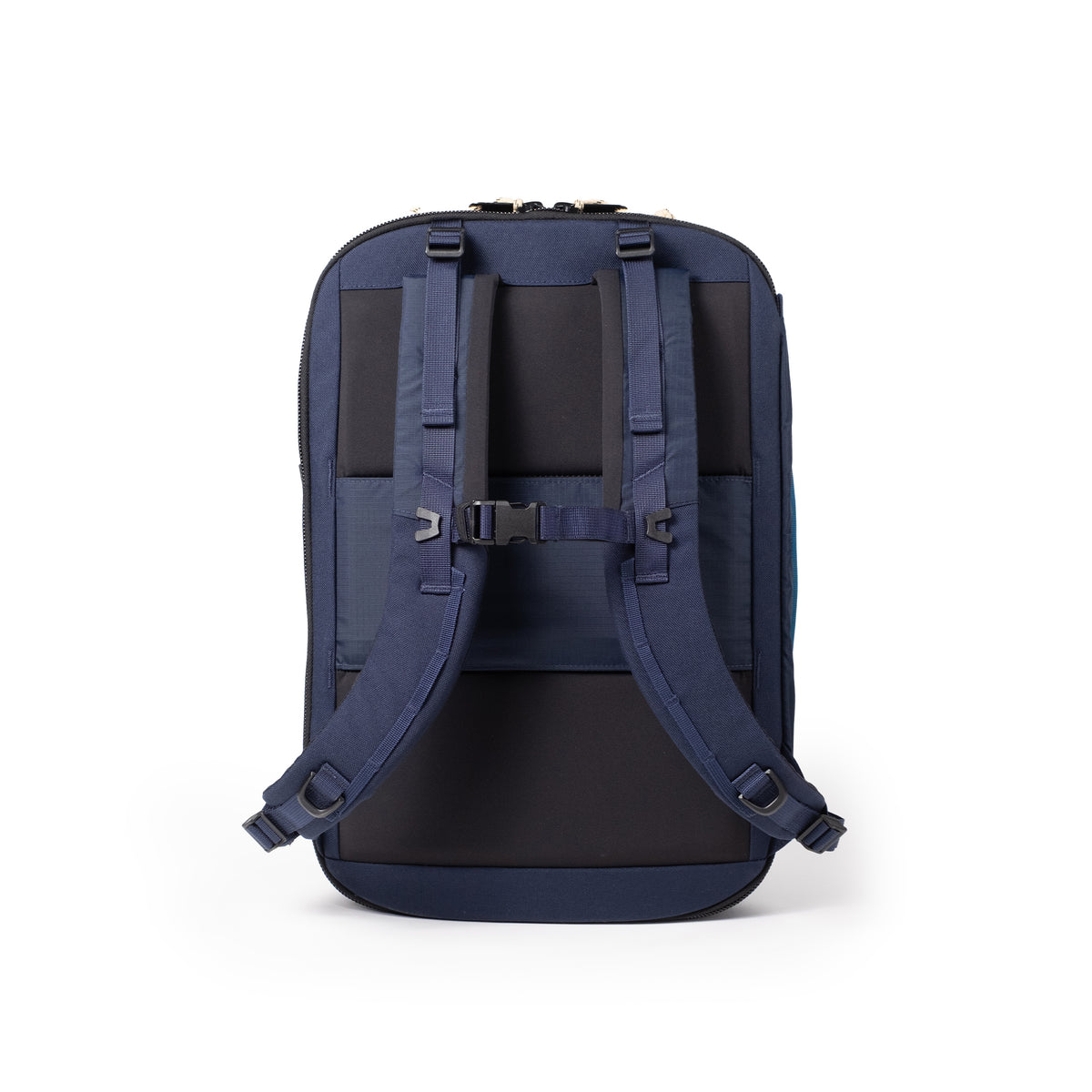 Back View of Topo Designs Global Travel Backpack  in "Navy / Sahara"