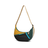 Front View of Topo Designs Moonlight Crossbody Bag in "Mustard / Forest"