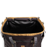 General Detail shot of Topo Designs Mountain Gear Bag opening in "Black / Neutral".