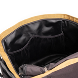 General detail shot of Topo Designs Mountain Gear Bag in "Black / Neutral" showing interior pockets.