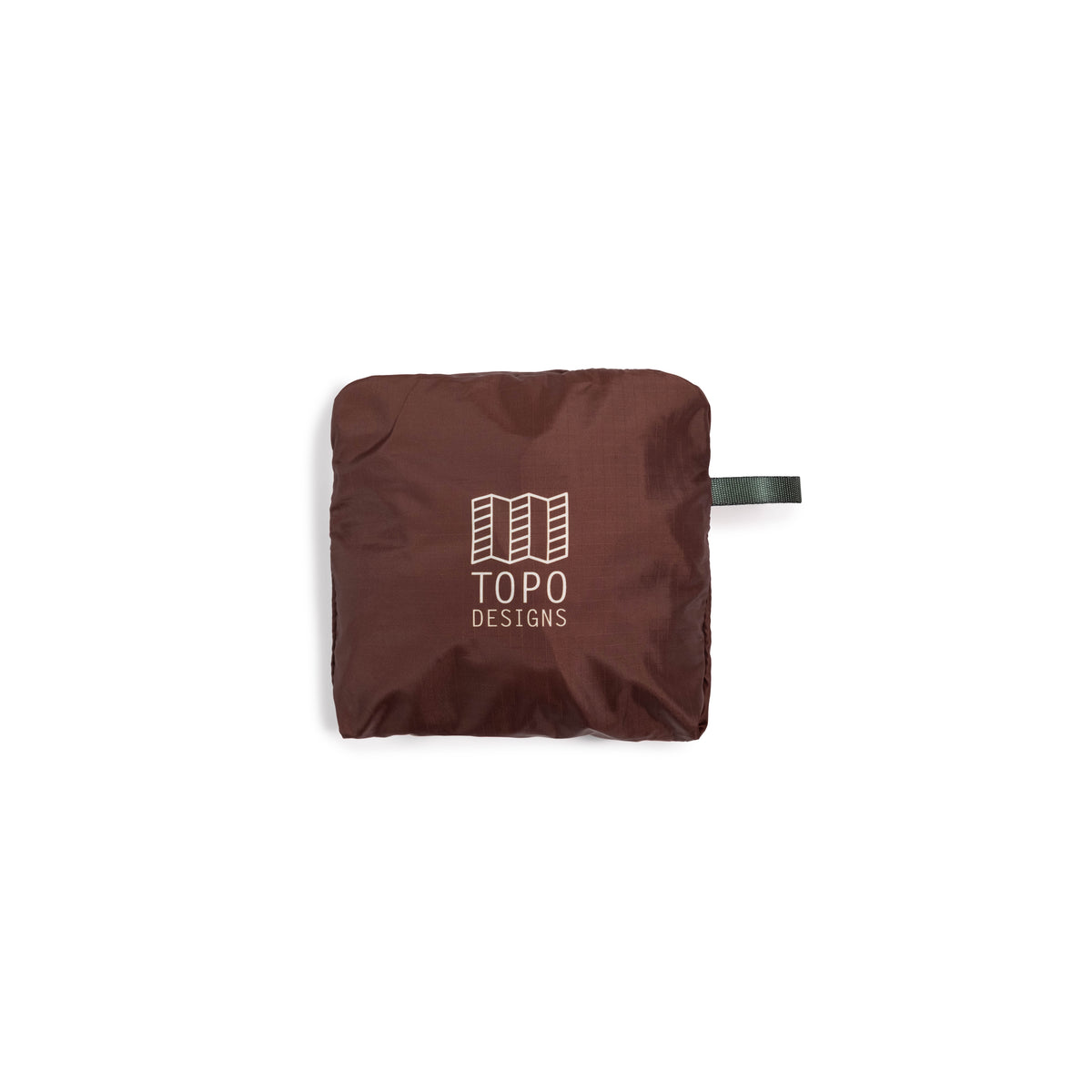 Shot of Topo Designs Packable Tote in "Desert Palm" packed in bag