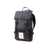 Quarter View of Topo Designs Rover Pack Mini in "Black Grid"
