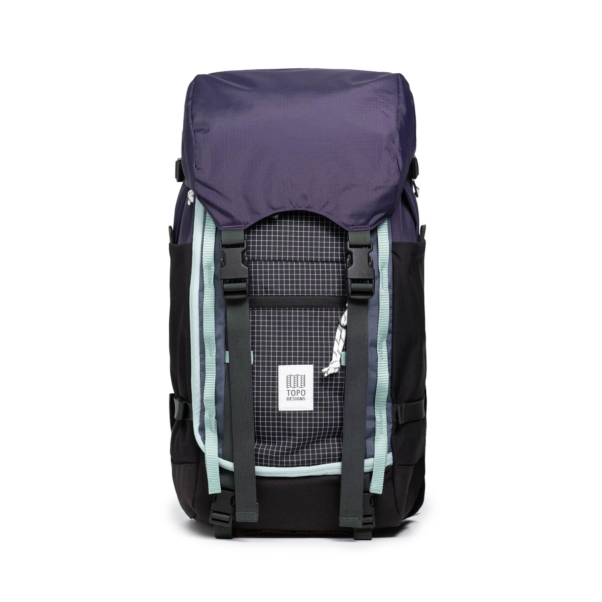 Front View of Topo Designs Rover Trail Pack 22L in "Nightshade / Grid"