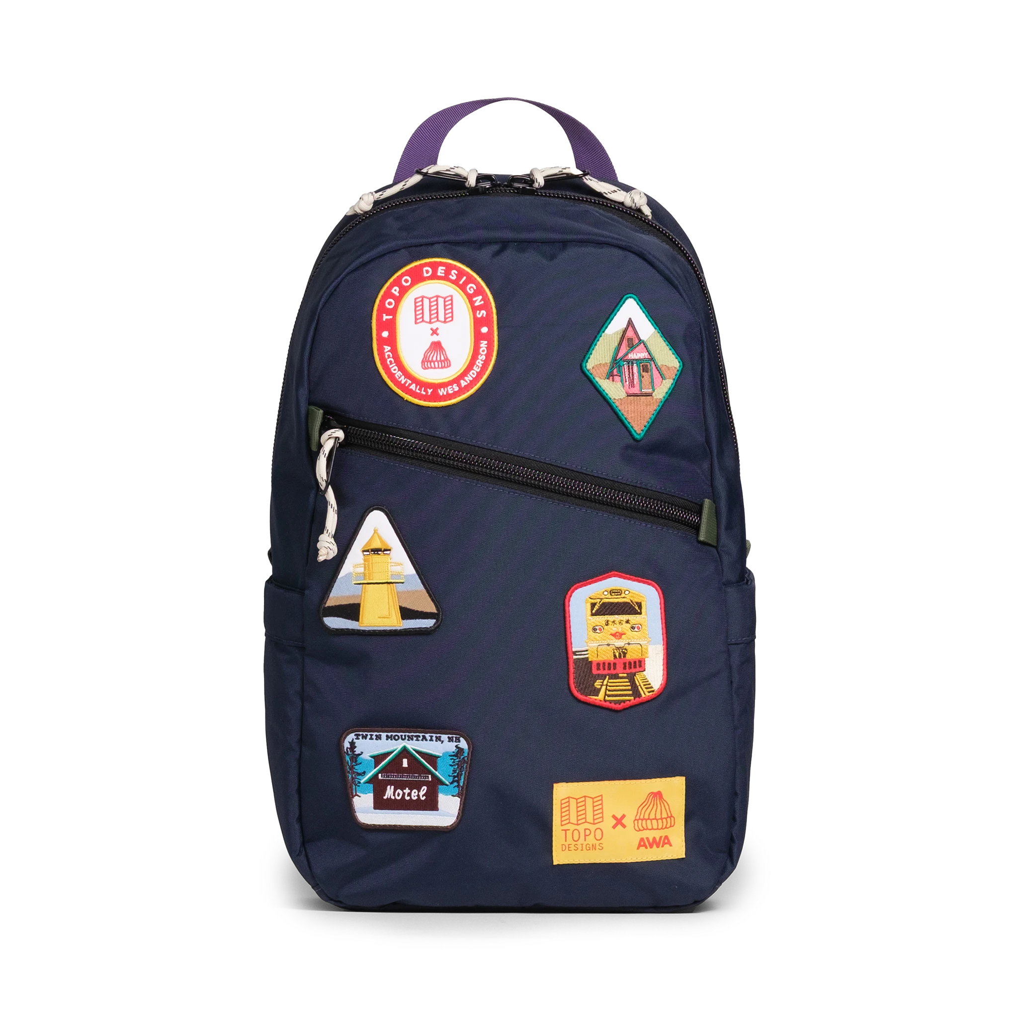 Front image of the Topo Designs x AWA Light Pack in "Navy / Navy"